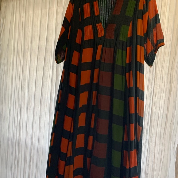 Dolma Anthropologie Colorful Geometric Patterned Cotton Skye Dress - Picture 3 of 14